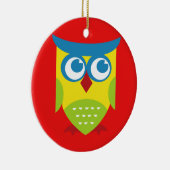 Colorful Retro Owl Keramisch Ornament (Rechts)