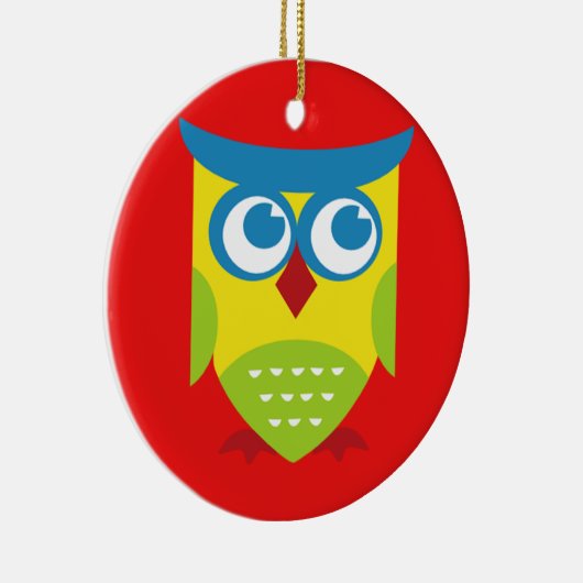 Colorful Retro Owl Keramisch Ornament (Rechts)