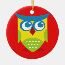Colorful Retro Owl Keramisch Ornament