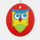 Colorful Retro Owl Keramisch Ornament (Links)