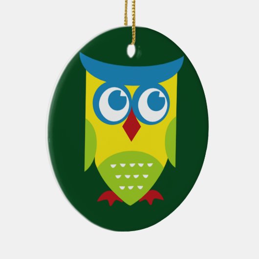 Colorful Retro Owl Keramisch Ornament (Rechts)