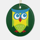 Colorful Retro Owl Keramisch Ornament (Links)