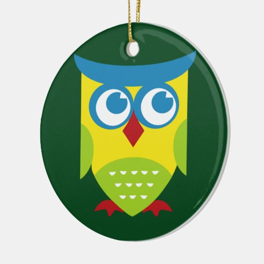 Colorful Retro Owl Keramisch Ornament (Links)