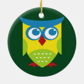 Colorful Retro Owl Keramisch Ornament (Achterkant)