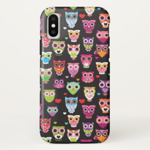 Colorful retro Owls Case-Mate iPhone Case