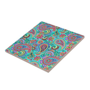 Colorful Retro Paisley 2a Tegeltje
