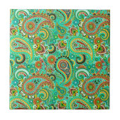 Colorful Retro Paisley 2a Tegeltje (Voorkant)