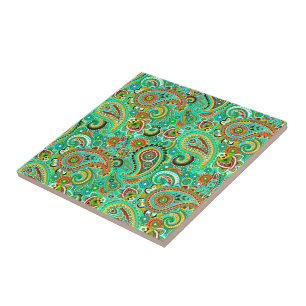 Colorful Retro Paisley 2a Tegeltje