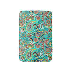 Colorful Retro Paisley Badmat