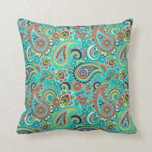 Colorful Retro Paisley Kussen