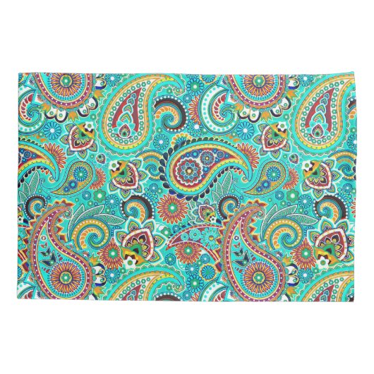 Colorful Retro Paisley Kussensloop (Achterkant)