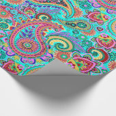 Colorful Retro Paisley Pattern Cadeaupapier (Hoek)