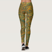 Colorful Retro Paisley Pattern Leggings (Achterkant)