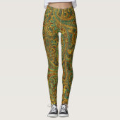 Colorful Retro Paisley Pattern Leggings (Voorkant)