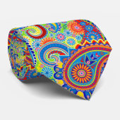 Colorful Retro Paisley Pattern Stropdas (Opgerold)