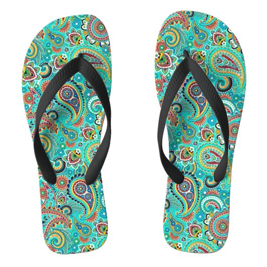 Colorful Retro Paisley Teenslippers (Voetbed)