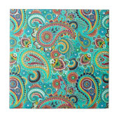 Colorful Retro Paisley Tegeltje (Voorkant)