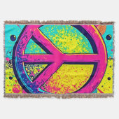 Colorful Retro Peace Sign Deken (Voorkant)