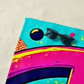 Colorful Retro Peace Sign Strandlaken (In situ)