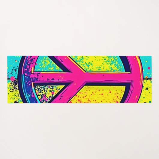 Colorful Retro Peace Sign Yogamat (Achterkant (horizontaal))