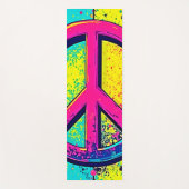 Colorful Retro Peace Sign Yogamat (Voorkant)