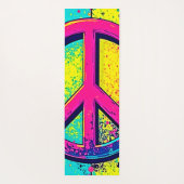 Colorful Retro Peace Sign Yogamat (Achterkant)