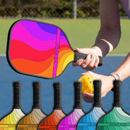 Colorful Retro Pickleball Paddle