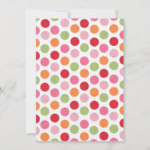 Colorful Retro Polka Dots Birthday Invitation Kaart (Achterkant)
