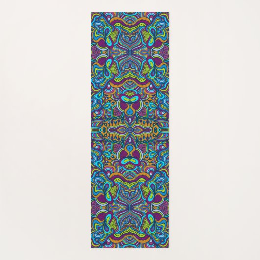 Colorful Retro Psychedelic Abstracte Swirls Yogamat (Achterkant)
