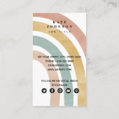 Colorful Retro Rainbow QR Code Social Media Visitekaartje (Achterkant)