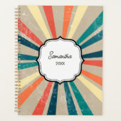 Colorful Retro Rainbow Sunburst Appointbook Planner (Voorkant)