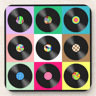 Colorful Retro Record Album Onderzetter Set