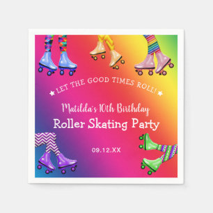 Colorful Retro Roller Skateday Servet