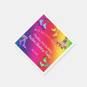 Colorful Retro Roller Skateday Servet (Hoek)