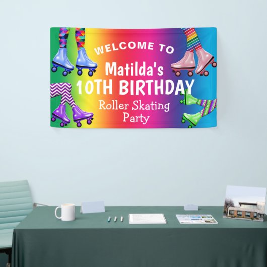 Colorful Retro Roller Skateday Spandoek (Beurs)