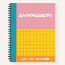 Colorful Retro School subject Engineering Custom Notitieboek