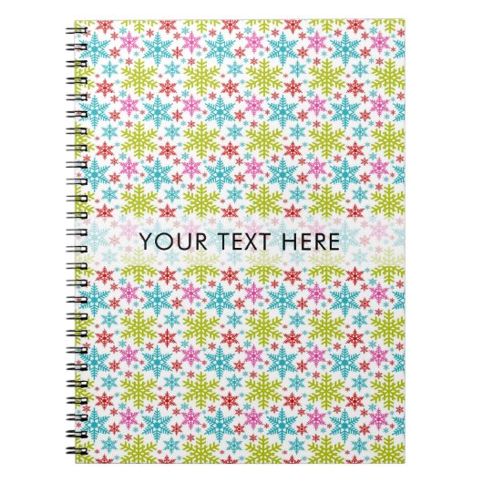 Colorful Retro Snowflakes Christmas Custom Notitieboek (Voorkant)