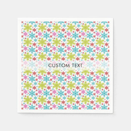 Colorful Retro Snowflakes Christmas Custom Paper Servet (Voorkant)