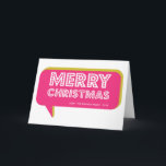 Colorful Retro Speech Bubble Merry Christmas Card Feestdagen Kaart<br><div class="desc">Colorful Retro Speech Bubble Merry Christmas Card</div>