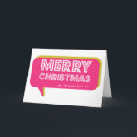 Colorful Retro Speech Bubble Merry Christmas Card Feestdagen Kaart<br><div class="desc">Colorful Retro Speech Bubble Merry Christmas Card</div>