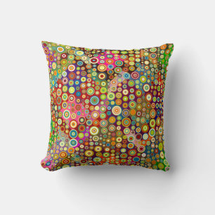 Colorful Retro Spots + jouw idee Kussen