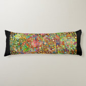 Colorful Retro Spots + jouw idee Lichaamskussen (Voorkant)