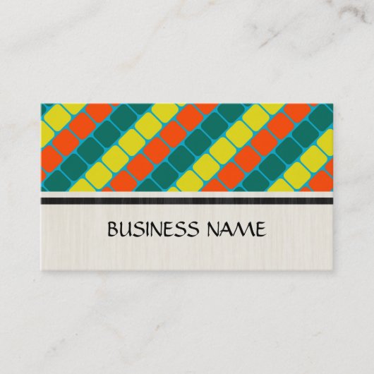 Colorful Retro Squares Modern Geometric Pattern 2 Visitekaartje (Voorkant)