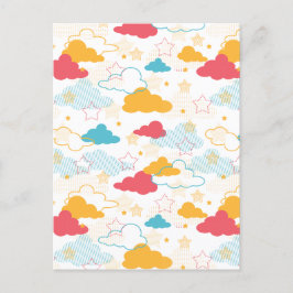 Colorful Retro Starry Sky Art Patroon Briefkaart