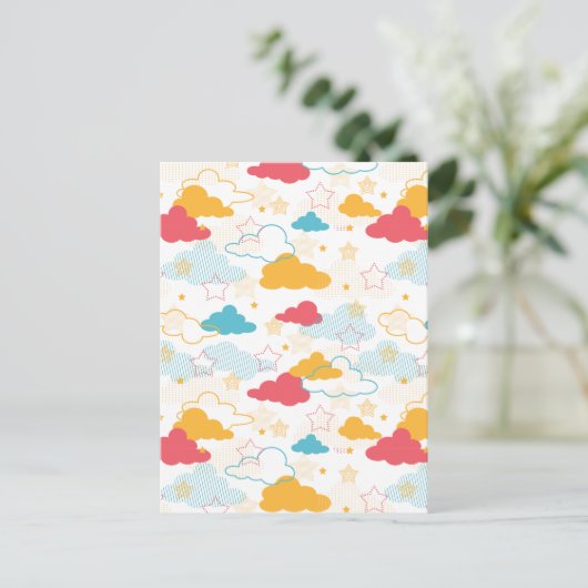 Colorful Retro Starry Sky Art Patroon Briefkaart (Staand voorkant)