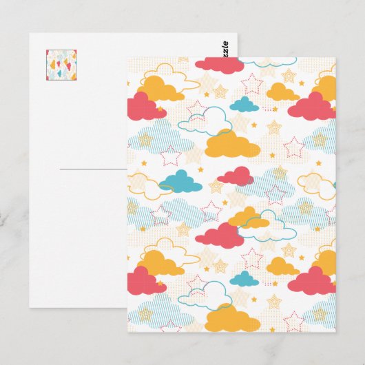 Colorful Retro Starry Sky Art Patroon Briefkaart (Voorkant / Achterkant)