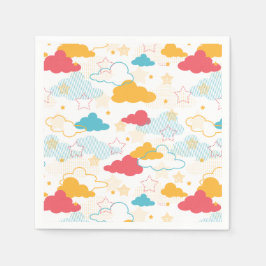 Colorful Retro Starry Sky Art Patroon Servet