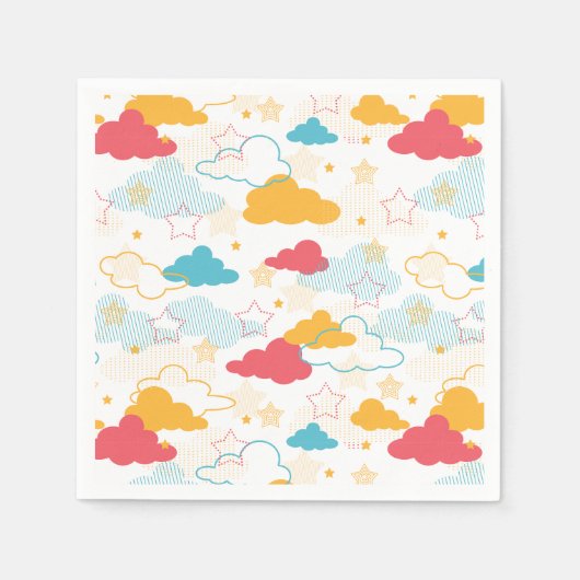 Colorful Retro Starry Sky Art Patroon Servet (Voorkant)