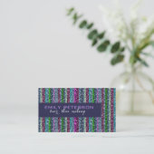 Colorful Retro Stripes Glitter Patroon Visitekaartje (Staand voorkant)