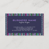 Colorful Retro Stripes Glitter Patroon Visitekaartje (Achterkant)